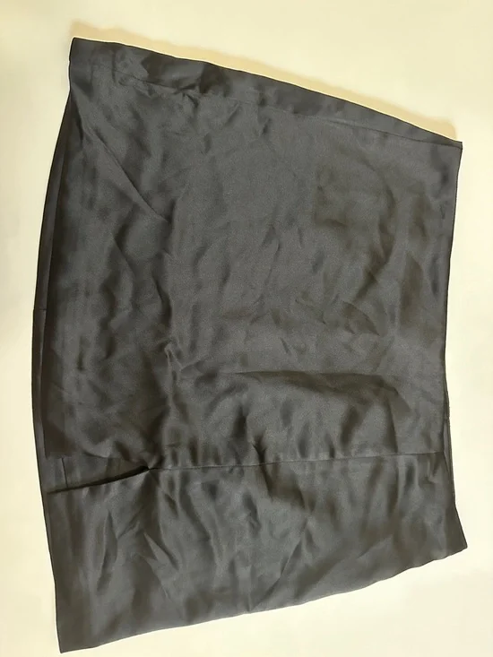 wild fable Black Satin-Look Mini Skirt with Slit - Picture 1 of 3